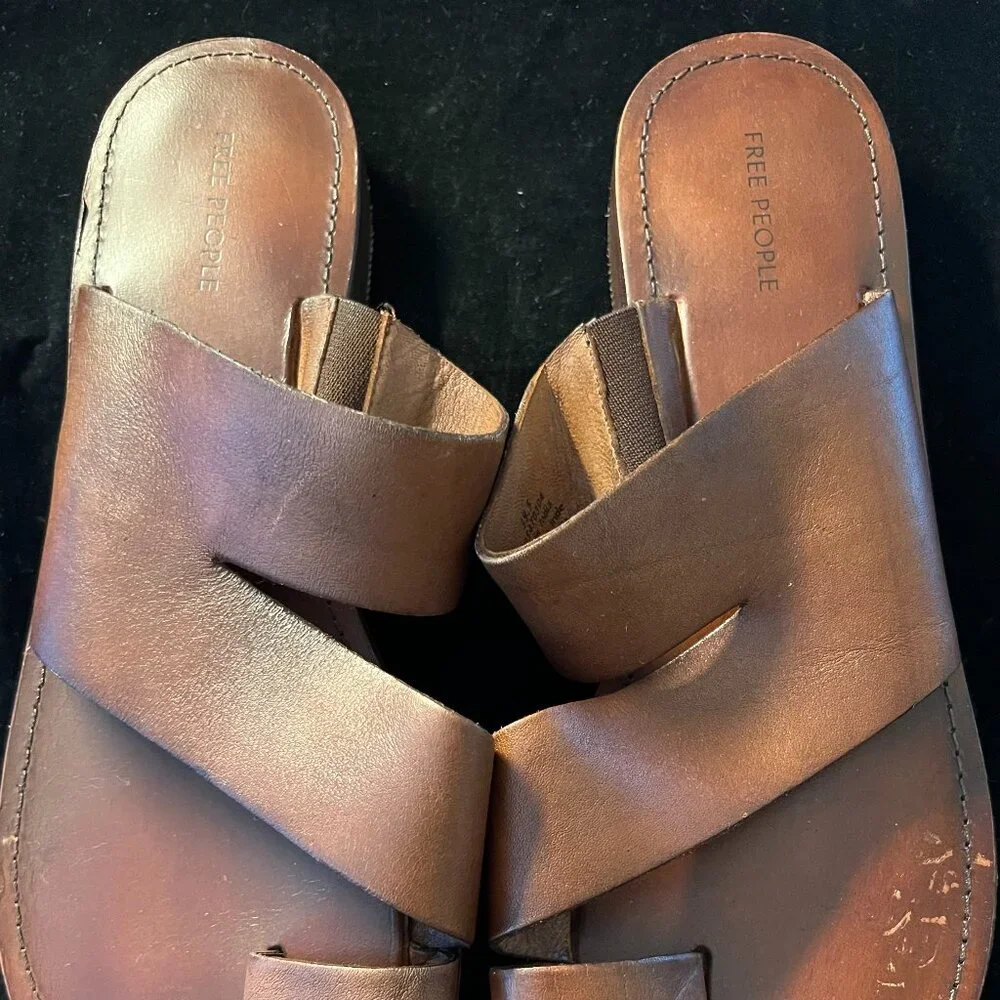 Free People Abilene Toe Loop Sandal EUC EU 39.5 W 9.5 - Picture 2 of 5